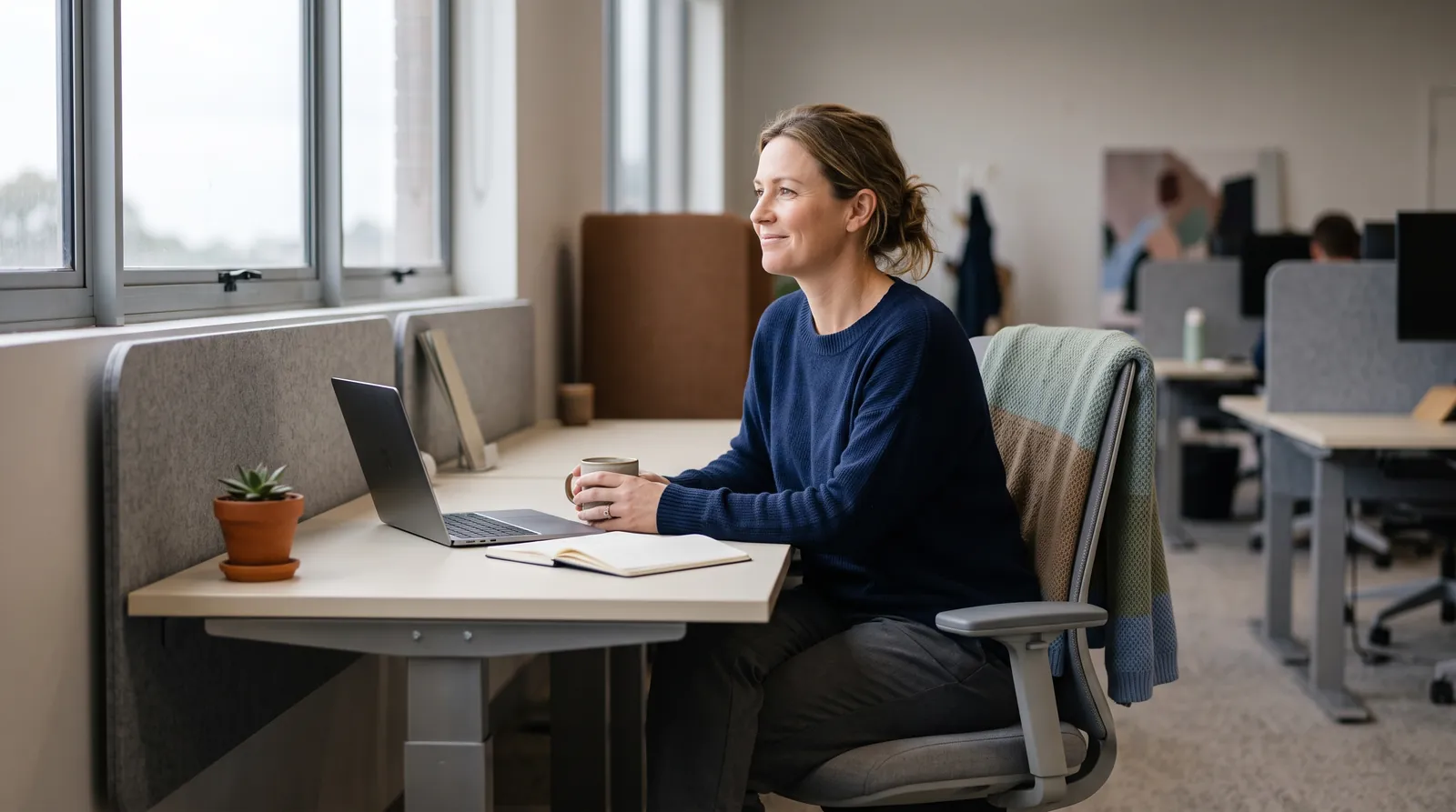 An employee who feels settled and valued at work