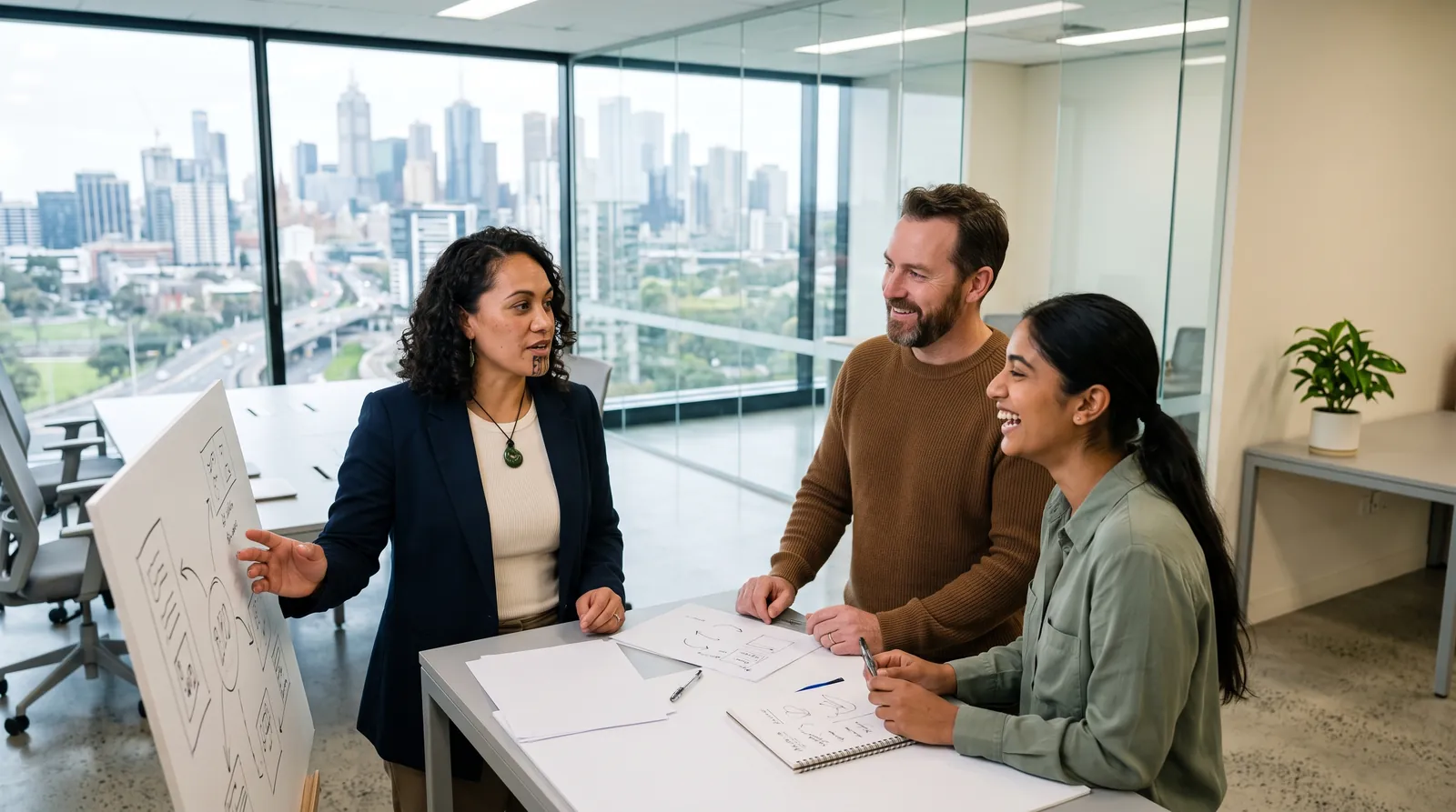 A motivated team collaborating