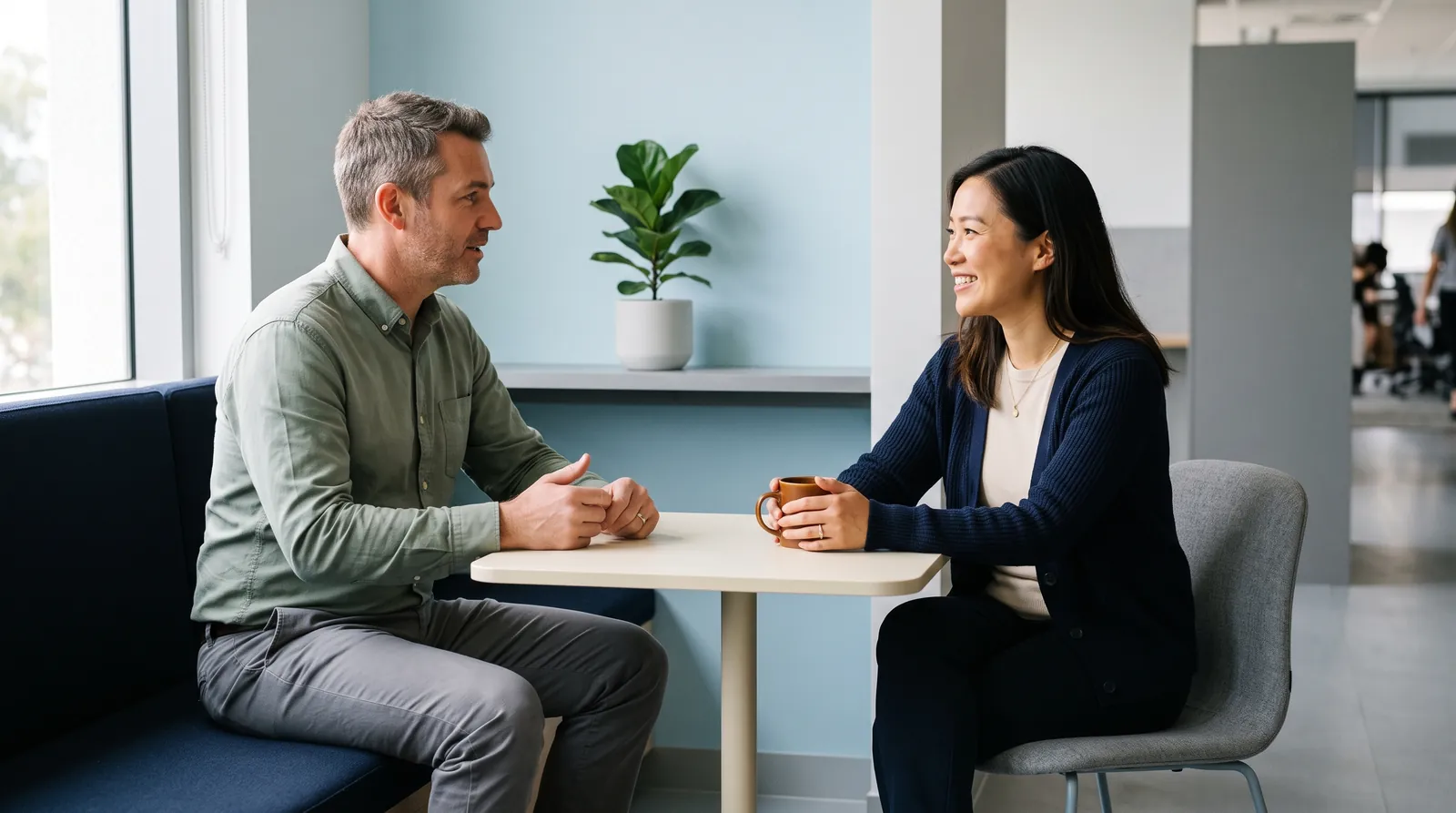 A caring workplace wellbeing conversation